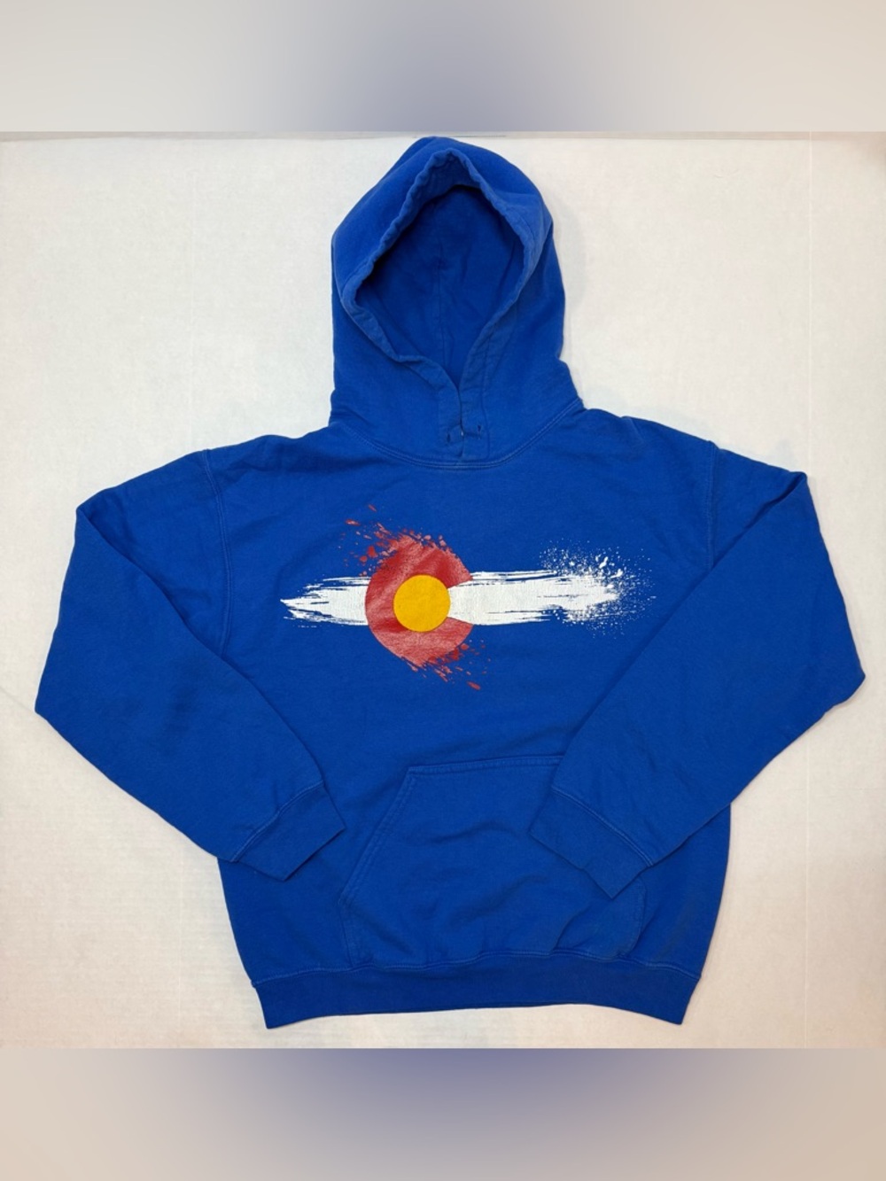 Colorado Flag Graphic Hoodie Blue Size S